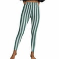 thumbnail image 6 of Womens Legging Pants Black White Striped Ankle Length Stretchy Soft Legging Pants Elastic High Waist Yoga Trousers (XL, Mint Green), 6 of 6