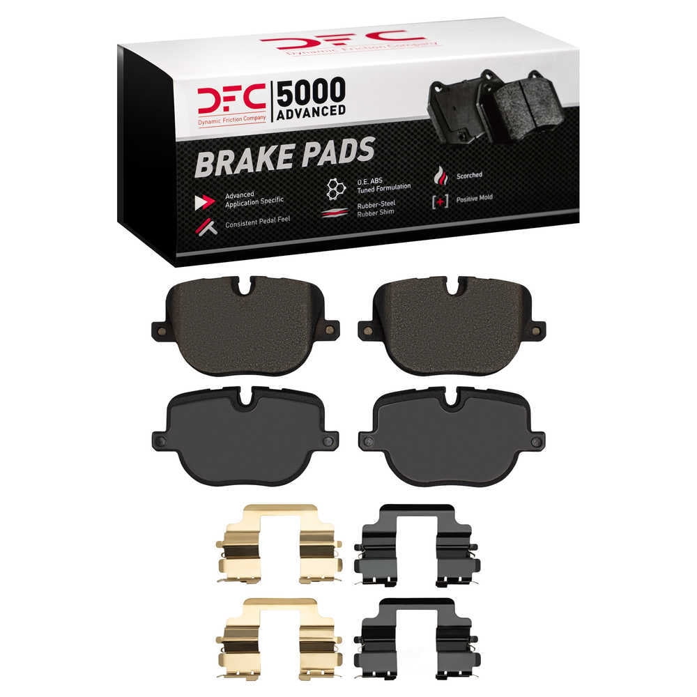 Dynamic Friction Company 1551-1427-01 DFC 5000 Advanced Brake Pads - Low Metallic and Hardware Kit