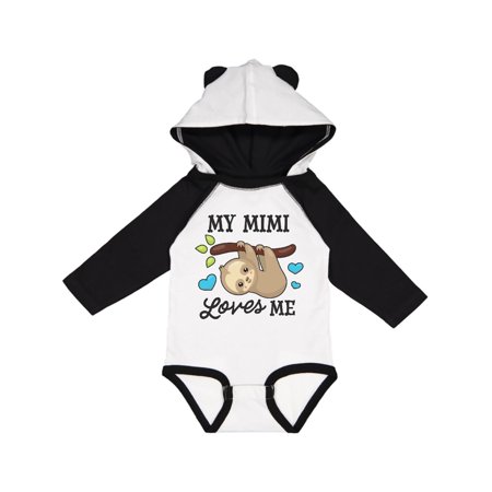 

Inktastic My Mimi Loves Me with Sloth and Hearts Gift Baby Boy or Baby Girl Long Sleeve Bodysuit