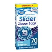 Great Value Slider Zipper Quart Freezer Bags Mega Pack, 70 count