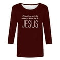 thumbnail image 5 of Vetsdori Womens Tops Three Quarter Sleeve Graphic Pullover Dressy Trendy,Summer Tunic Crewneck Blouses for Junior Fashion, 5 of 5