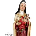 thumbnail image 5 of Urbalabs Saint Therese of Lisieux Catholic Religious Figurines 13 Inch Sacred Heart of Jesus Roses and Crucifix Blessed Mother Outdoor Statue Holy Face of Jesus Little Flower, 5 of 7