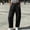 #0451-Black, variant on Womens Summer Linen High Waist Drawstring Wide Leg Pants with Pockets Loose Casual Trousers Bottoms for Daily Beach