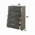 thumbnail image 3 of Benjara BM333903 Joho Tall Dresser Chest - 5 Storage Drawers with Metal Handles - Gray Wood, 3 of 5