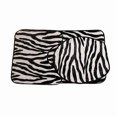 thumbnail image 2 of 3pcs Zebra Flannel Lid Toilet Cover & Pedestal Rug & Bathroom Mat Set (Zebra-stripe), 2 of 5