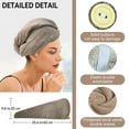 thumbnail image 3 of xnicx 3 Pack Microfiber Hair Towel,Hair Drying Towel with Button,Super Absorbent Fast Drying Hair Towel, Microfiber Hair Towel Hair Wraps for Women Wet Curly Hair(25.6x9.8 in Coffee), 3 of 6