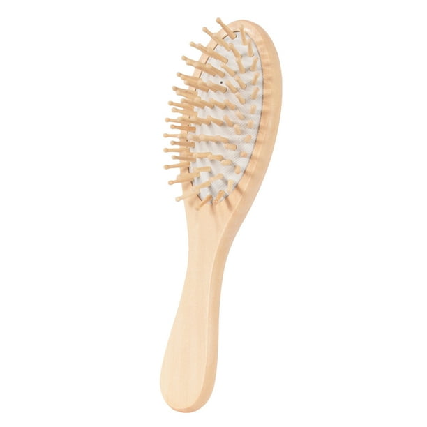 Cepillo de pelo con mango de madera, cojín de goma Natural, cepillo de pelo con paleta, peine para masaje del cuero cabelludo, 1 ud.