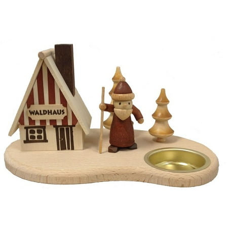 Santa in the Woods German Wood Christmas Tea Light Incense Smoker