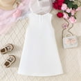 thumbnail image 6 of BLTIBY Girls Sleeveless Dress with 3D Floral 2026 Kids Summer Cute Flower Dresses for Wedding Party Birthday or Graduation White 2-3Years, 6 of 8