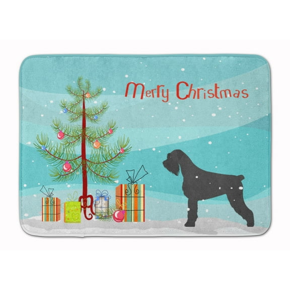 Giant Schnauzer Merry Christmas Tree Machine Washable Memory Foam Mat