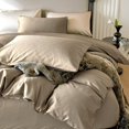 thumbnail image 2 of PURE ERA Long Staple Cotton Duvet Cover 3pc Set 800 Thread Count Luxury Smooth Sateen Silky Soft Luster Desert Beige Full Size, 2 of 7