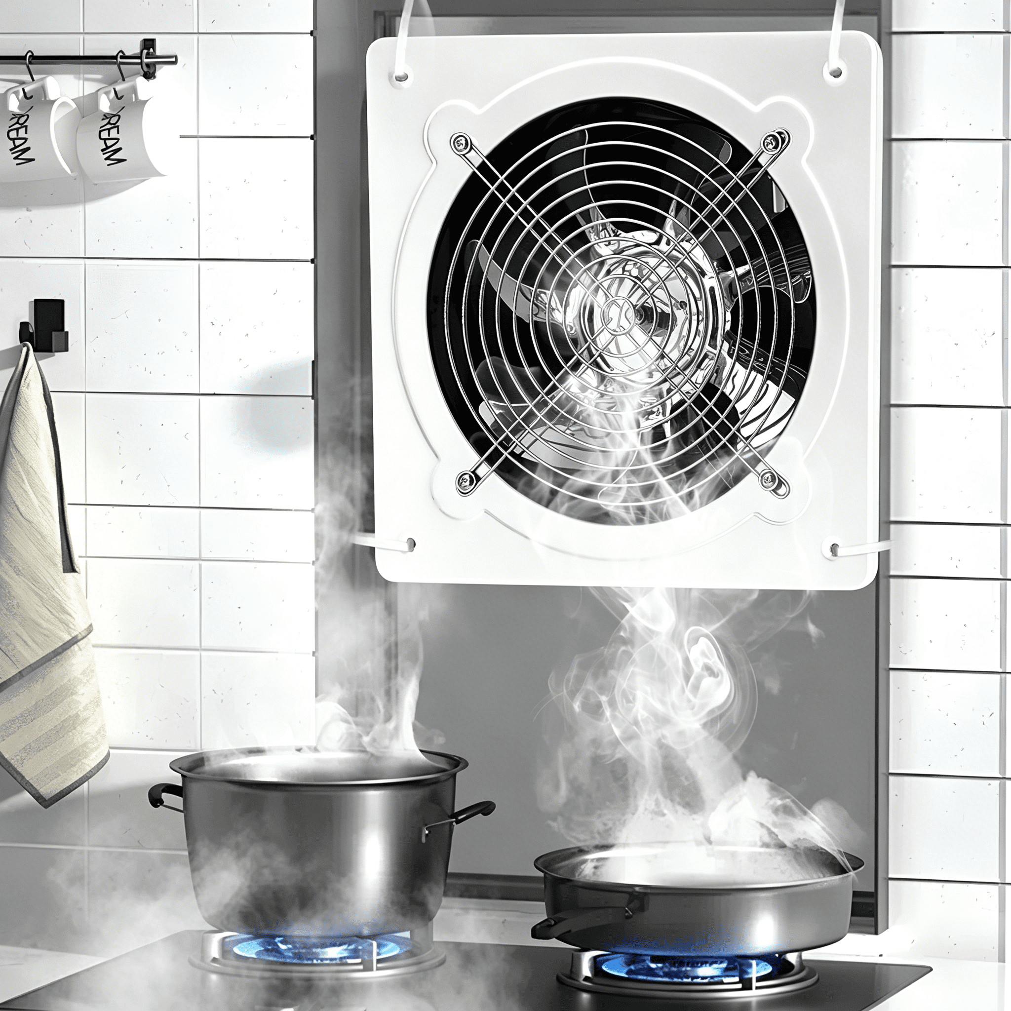 HIBIBUD 2026 New Kitchen Oil Fume Ventilation Fan Silent Exhaust Fan Bathroom Window Mounted Powerful Exhaust Fan for Kitchen,Bathroom,Toilet,Pantry,Laundry Room
