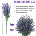 thumbnail image 6 of BadPiggies 8 Bundles Artificial Flowers Plastic Lavender UV Resistant No Fade Hanging Plants for Garden Porch Window Indoor Outdoor (Red), 6 of 10