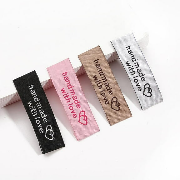 REOFLYUP 80 Pcs Clothing Tags And Labels Clothing Collar Labels Polyester Chocolate Classic