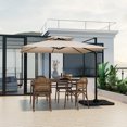 thumbnail image 3 of Gymax Patio 9.5FT Square Cantilever Offset Umbrella Double Vented 360° Heavy Duty Beige, 3 of 10