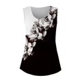 thumbnail image 1 of Charmgo Débardeurs pour Femmes Tendance 2025 Chic Col Rond Manches Courtes Chemises Imprimé 2D Décontracté Ample Tunique Sans Manches Hauts d'Été pour Femmes Noir L, 1 of 7