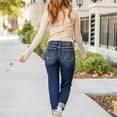 thumbnail image 6 of Endives Women's Jean Distressed Cuffed Jeans Ripped Mid Loose Fit Stretchy Denim Pants, 6 of 8