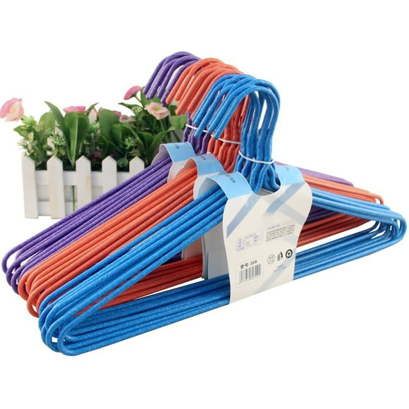 Coat Clothes Hangers Adult Clothes Hanger Metal Hangers Multifunctional Suit Hangers 10Pcs/Set Clothes Hanger Random Color Lightweight Space Saving Iron Plastic Dip For Everyday