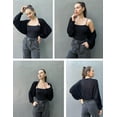 thumbnail image 5 of Zeagoo Womens Cardigan Casual Shrugs Lightweight Long Sleeve Soft Drape Open Front Knitted Bolero for Dresses, 5 of 6