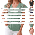 thumbnail image 3 of Only Moment Casual Daily Top Polyester,Spandex,cotton V Neck Women's Short Sleeve Tops 2026 Summer Puff Short Sleeve Blouse Green,L, 3 of 7