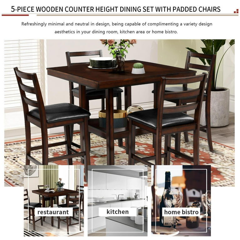 Pdg 5 piece set padded table and chairs clearance