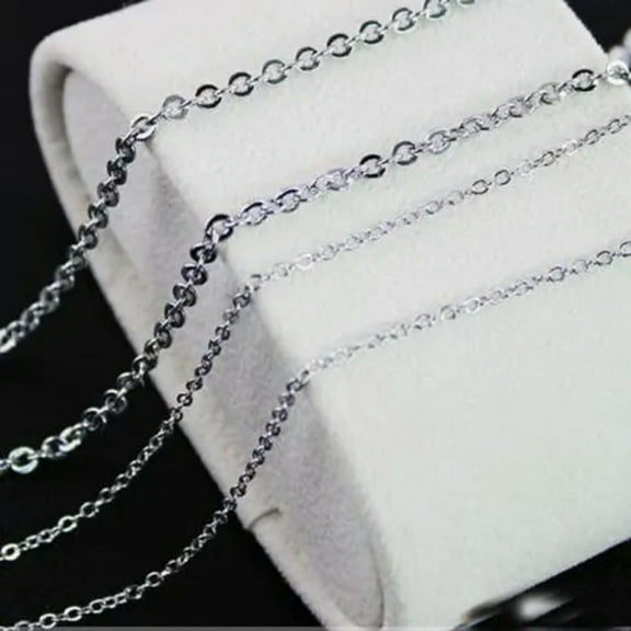 QQTDFG Wholesale 1.5/2/2.4/3.2mm Men/Womens Stainless Steel Silver Cross Chain Necklace-40 inch-2.4mm-20pcs