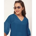 thumbnail image 5 of Moomaya Shift Dresses For Women, Tiered Bell Sleeves, V-Neck Short Solid Color Dress, 5 of 8