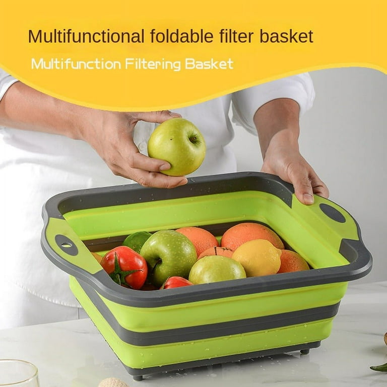 1pc Foldable Dual-use Cutting Board For Vegetables, With Plastic Chopping  Block, Anti-slip, Multifunctional, Hanging And Storage Design For Kitchen