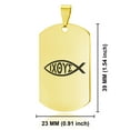 thumbnail image 2 of Stainless Steel Religious Ichthus Fish Dog Tag Pendant Necklace, 2 of 3