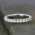 thumbnail image 5 of 14K White Gold Plated 2Ct Round Simulated Fire Opal Women's Wedding Eternity Band Ring, 5 of 5