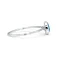 thumbnail image 2 of Round Fashion Petite Dainty Lab-Created Blue Opal Ring Band 925 Sterling Silver Size 4, 2 of 5