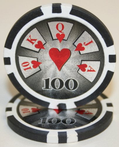 100pcs High Roller Casino Laser Clay Poker Chips $1 