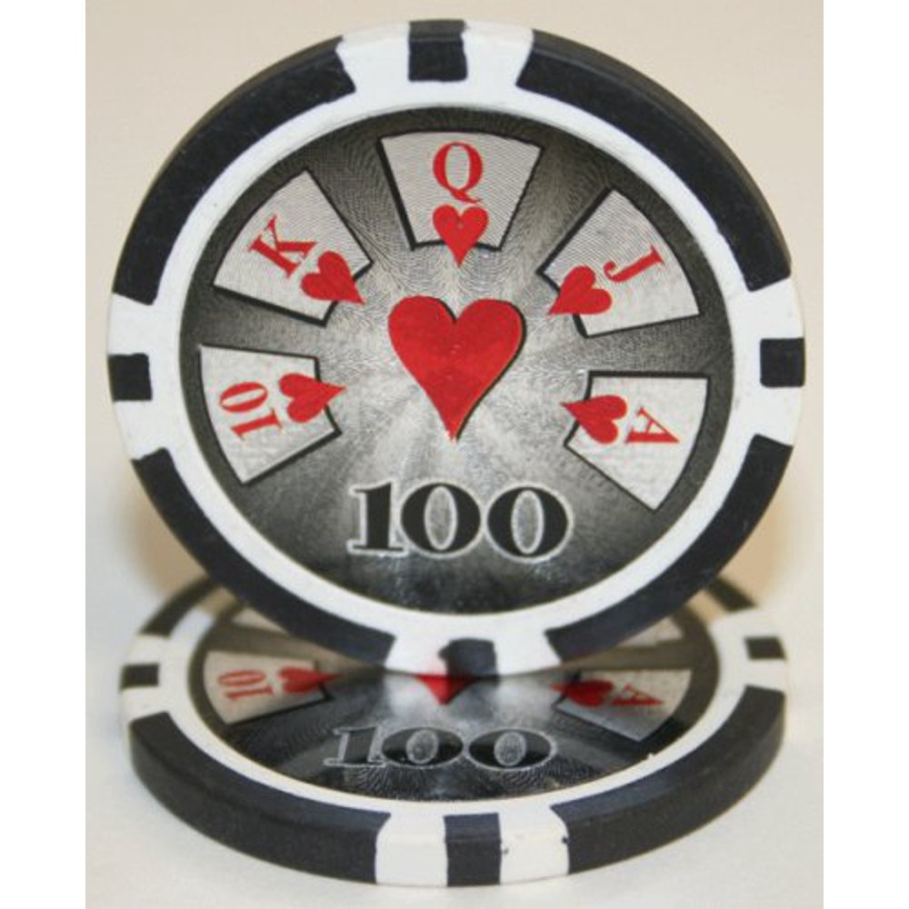 HiRoller 14g Poker Chips, 100 Heavy Weight Clay Composite, 25pack