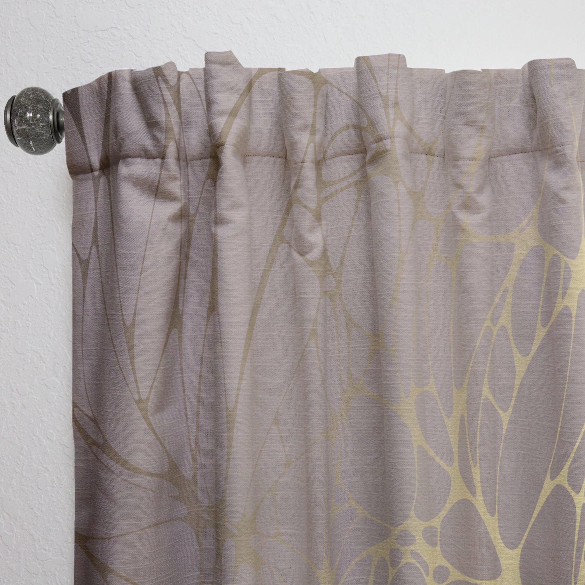 Designart 'Golden Colored Marble Design II' Mid-Century Modern Curtain Panel