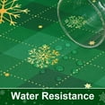 thumbnail image 4 of Christmas Tablecloth 60×84 Inch Gold Snowflake Oval Table Cloth Buffalo Plaid Holiday Tablecloth, Waterproof Winter Xmas Table Cover for Party Picnic Dinner, Christmas Decor, Green, 4 of 7