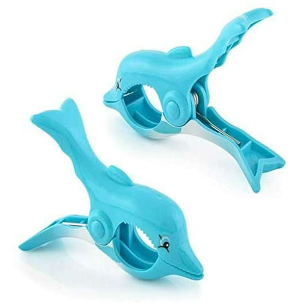 Dolphin Beach Towel Clips Jumbo Size for Beach Chair, Cruise Beach