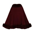 thumbnail image 3 of WonderWiz Fashion Cape Shawls for Women Faux Fur Pom Pashmina Wrap Large Scarves Open Front Poncho Cape Soft Cardigan Sweaters Wine One Size, 3 of 3