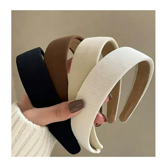 CHUNYAN Wide Cute Headbands for Girls, Fall Head Bands Elastic Hair Bands for Women's Hair Fashion Hair Accessories for Women 4PCS