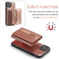 thumbnail image 4 of Nalacover Back Wallet Case for iPhone 14, 2 in 1 Function Design Zipper Pocket Luxury Shining PU Leather Cover with Card Slots Holder Magnetic Kickstand Shockproof Anti-Scratches Case,Rosegold, 4 of 11