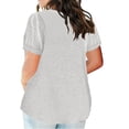 thumbnail image 4 of Vividxx Ladies Top V Neck Fashion Solid Color Short Sleeve Pocket Loose T Shirt Fashion Clothing, 4 of 4