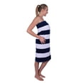thumbnail image 6 of Premium Luxury Cabana Striped Velour Resort Beach Towel - Navy Blue, 6 of 8