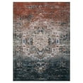 thumbnail image 2 of Geetinfly 10*13FT Area Rugs 100% Polyester Rug 350Gsm Velvet Weight Pearl Velvet Cotton Tpr Washed Folding Backing Carpet Xxy-Persia-Endai Blue/Orange, 2 of 7