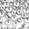 thumbnail image 4 of 60pcs Antique Silver Double Sided Spacer Beads Tibetan Alloy Flower Bead Caps Loose Charm Beads for DIY Bracelet Necklace Jewelry Making, 4 of 7