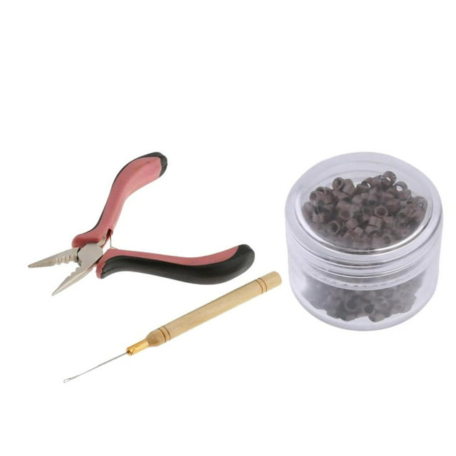 Conjunto de Extensiones de Cabello shamjiam 500pcs herramientas de s Y alicates de aluminio