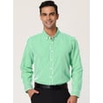 thumbnail image 2 of Camisas de vestir de manga larga con botones y rayas verticales para hombre Verde blanco S Unique Bargains Camisa, 2 of 6
