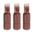 thumbnail image 1 of Uxcell 3pcs SL6 Magnetic Slotted Screwdriver Bit 5/16" Hex Shank 32mm Length S2, Red, 1 of 6