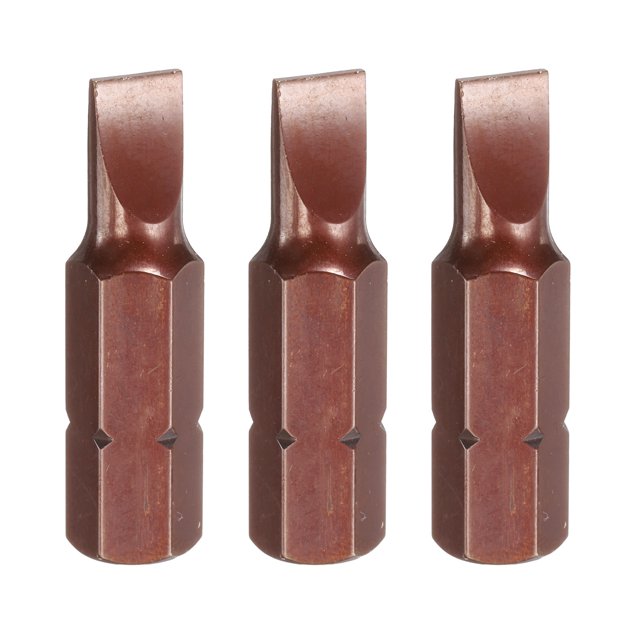 Uxcell 3pcs SL6 Magnetic Slotted Screwdriver Bit 5/16" Hex Shank 32mm Length S2, Red