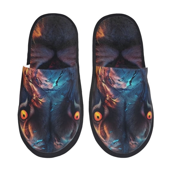Yiaed Forest Cool Lion Print Unisex House Slippers, Slip on Warm Shoes Indoor Outdoor with Anti-slip sole-Medium