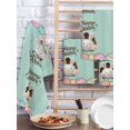 thumbnail image 2 of Green Easter Kitchen Dish Towels for Drying Dishes Set of 2, Spring Cartoon Bunny Colorful Eggs Wood Grain Waffle Weave Microfiber Hand Tea Bathroom Towels Quick Dry & Absorbent Towel 15.7x23.6, 2 of 7