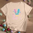 thumbnail image 2 of VBTAPA Happy Easter Shirts for Women Funny Cute Bunny Shirt 2025 Easter Tshirt Rabbit Graphic T Shirts Trendy Casual Short Sleeve Tops Limited Time Sales Khaki L, 2 of 4